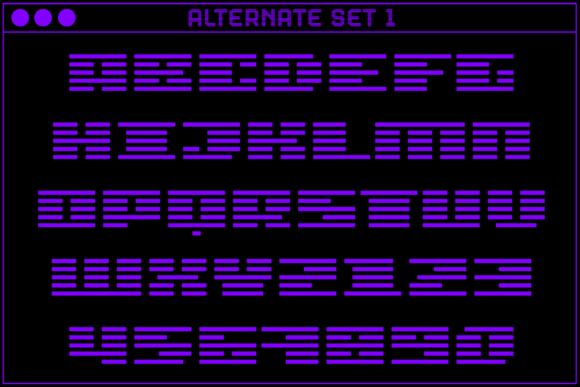 MultiType Rows Display Wide Bold 2 Font PNG with transparent background - Preview 2