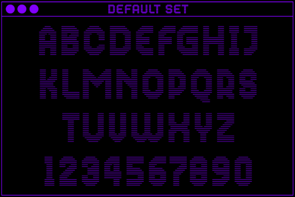 MultiType Rows Narrow 3 Font PNG with transparent background - Preview 1