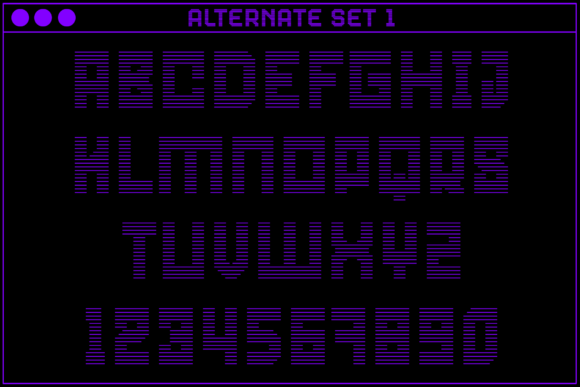 MultiType Rows Narrow 3 Font PNG with transparent background - Preview 2