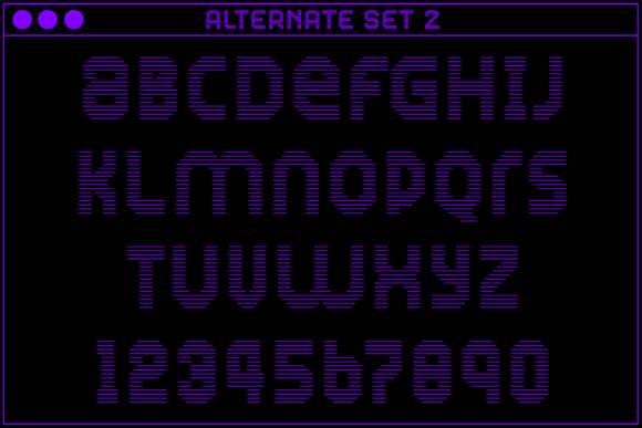 MultiType Rows Narrow 3 Font PNG with transparent background - Preview 3