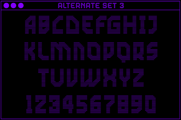 MultiType Rows Narrow 3 Font PNG with transparent background - Preview 4