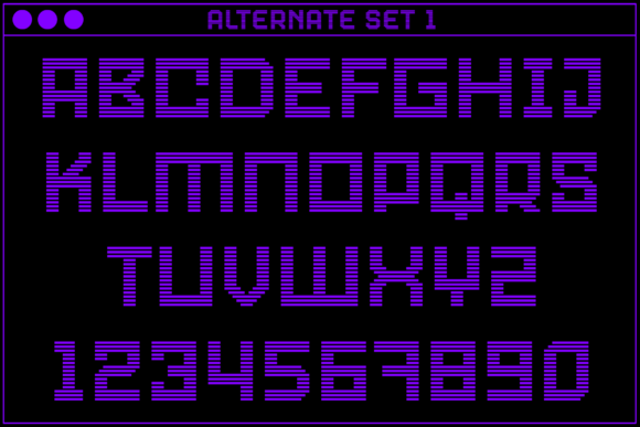 MultiType Rows Regular Font PNG with transparent background - Preview 2