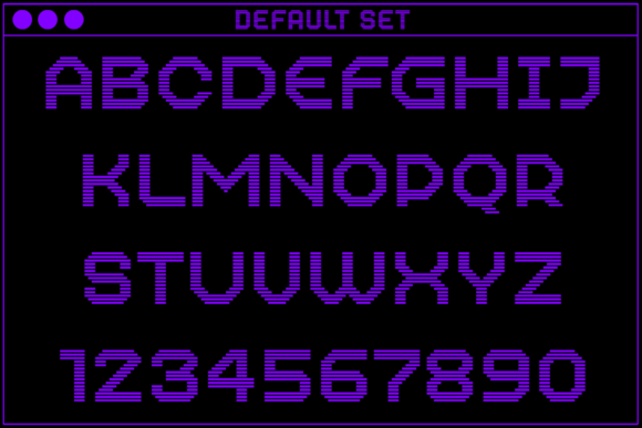 MultiType Rows Wide Font PNG with transparent background - Preview 1