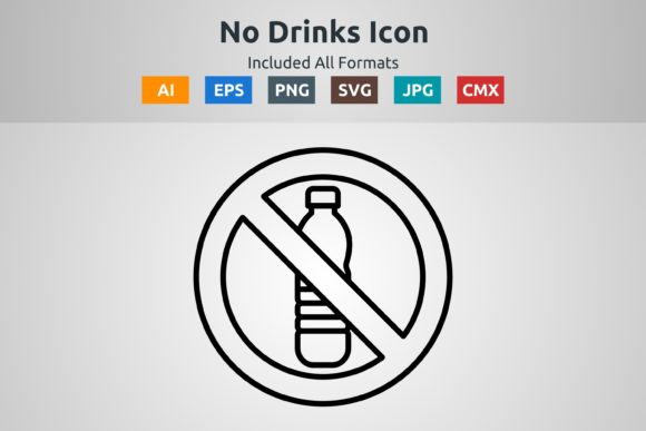 No Drinks Vector Outline Icon