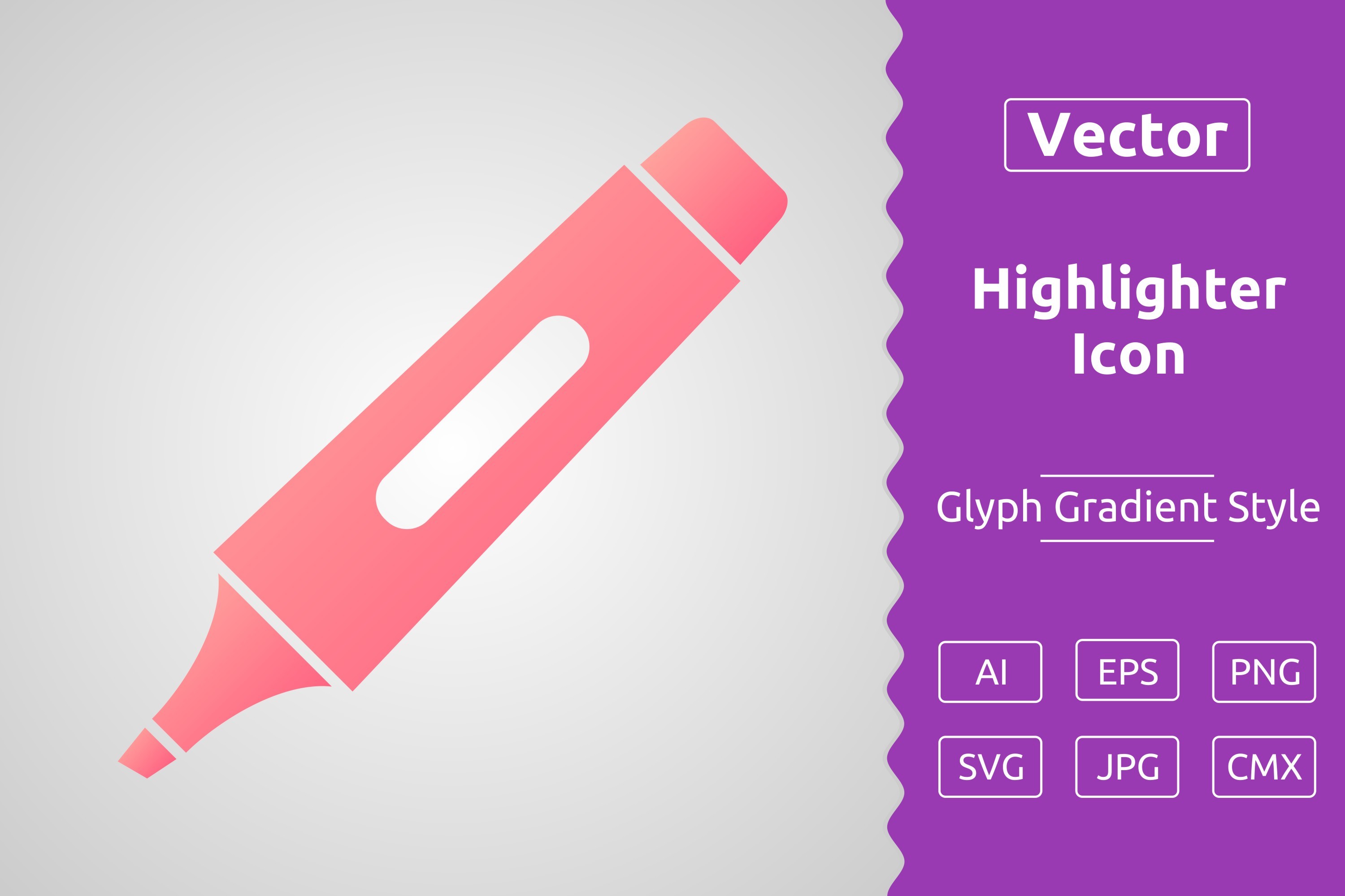 Vector Highlighter Gradient Icon Graphic by Muhammad Atiq · Creative ...