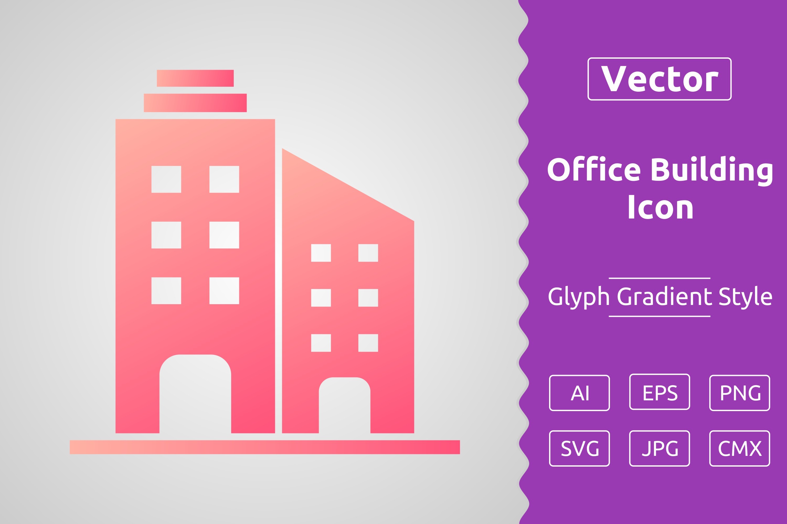 Vector Office Building Gradient Icon Graphic by Muhammad Atiq ...