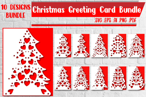 Christmas Greeting Card Bundle Svg Eps