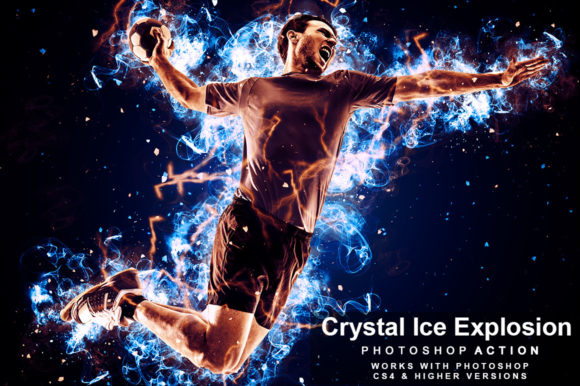 Crystal Ice Explosion Photoshop Action Graphic Actions & Presets By Jacpot07