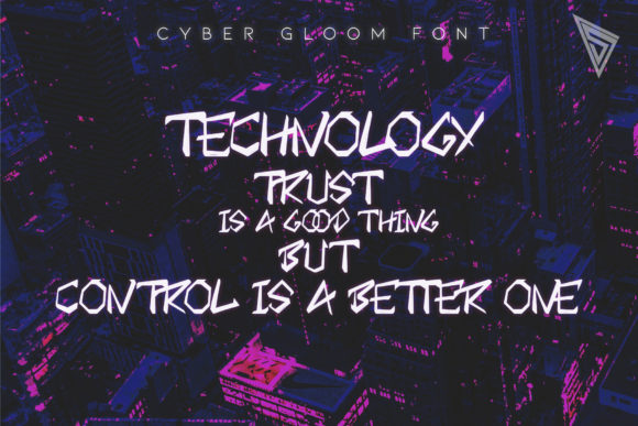 Cyber Gloom Font PNG with transparent background - Preview 1
