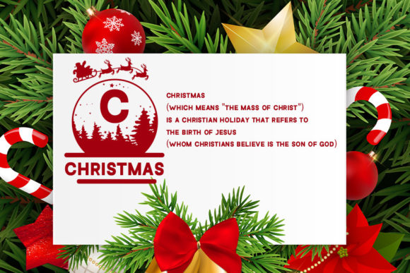 Monogram Santa Deer Font PNG with transparent background - Preview 1