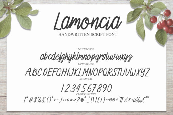 Lamoncia Font PNG with transparent background - Preview 5
