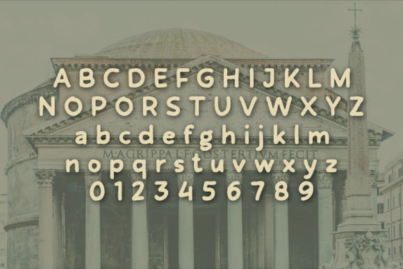 Roman Hand Font PNG with transparent background - Preview 1