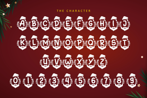 Santa Monogram Font PNG with transparent background - Preview 3