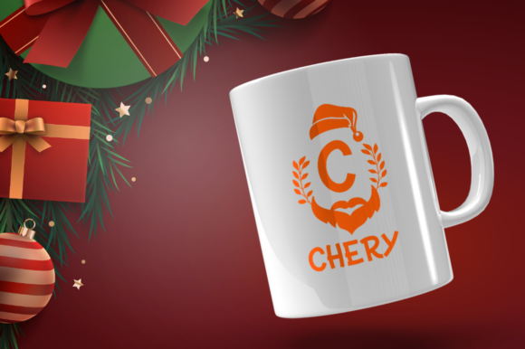 Santa Monogram Font PNG with transparent background - Preview 4