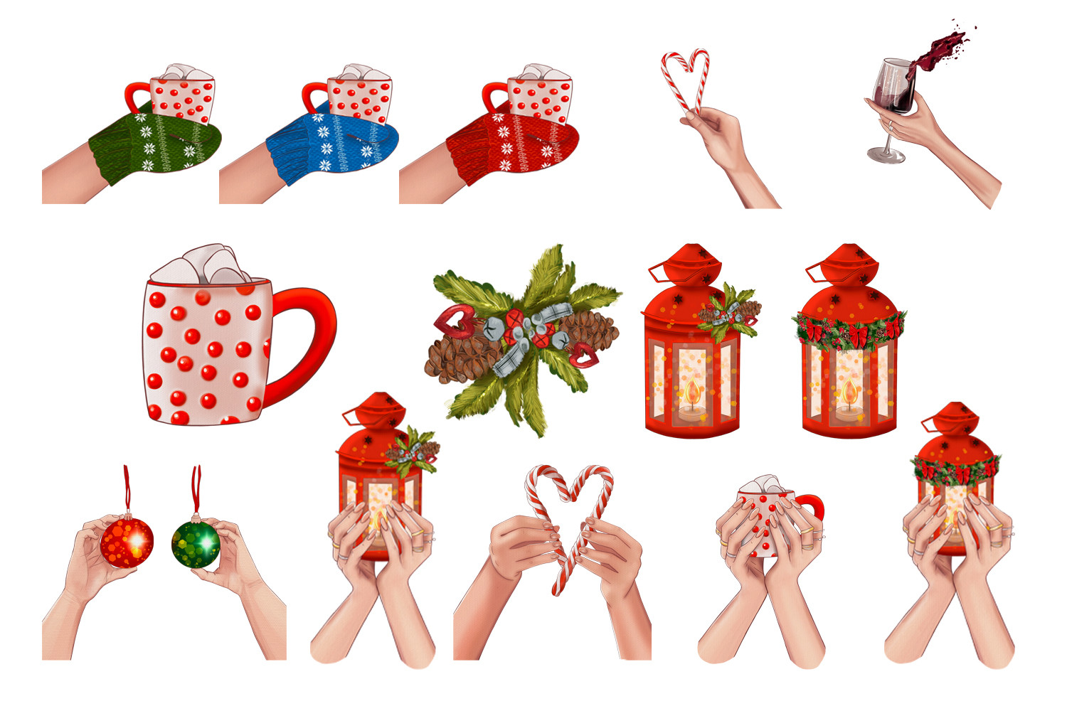 Christmas Hands with Gift Clipart - photo 2