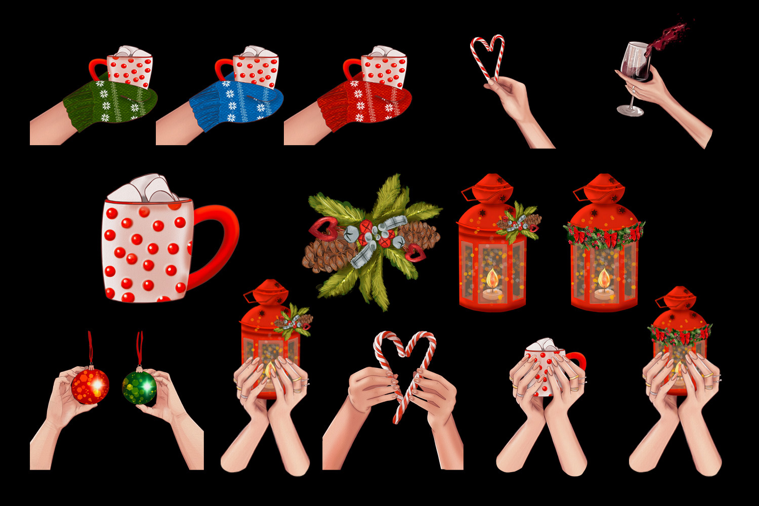 Christmas Hands with Gift Clipart - photo 3