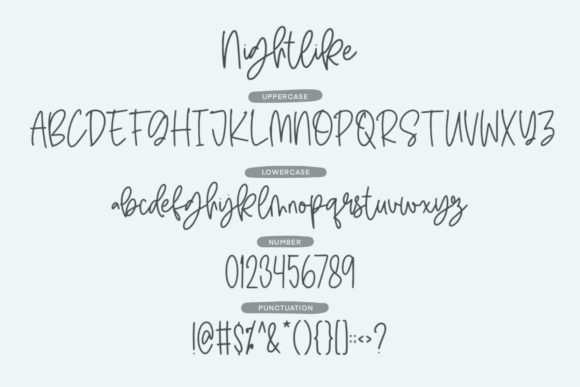 Nightlike Font font preview - 2