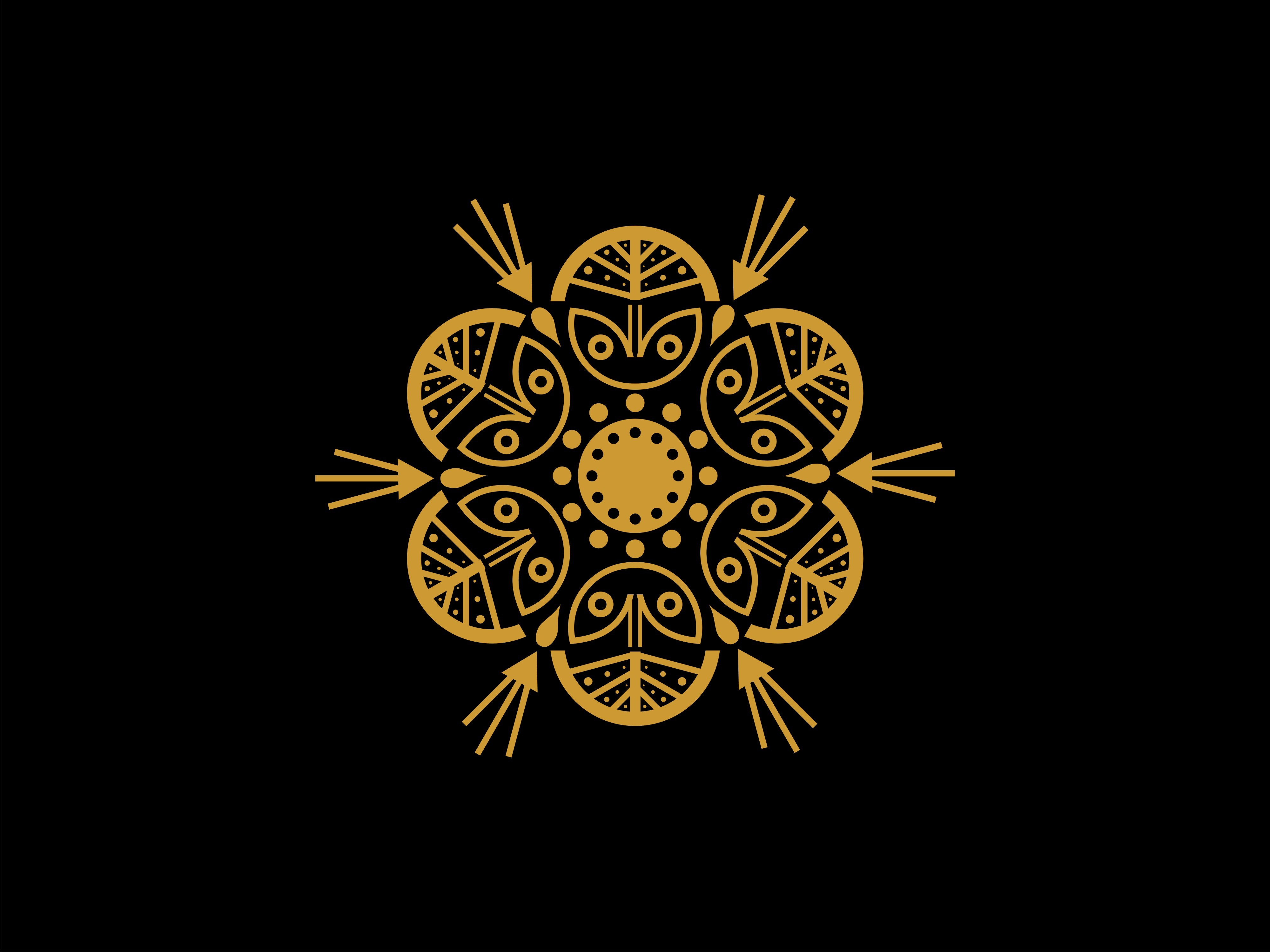 Abstract Flower Mandala Gold Vector