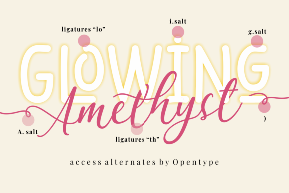 Glowing Amethyst Font - Preview 1