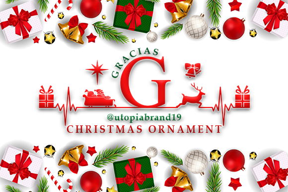 Monogram Christmas Ornament Font PNG with transparent background - Preview 5