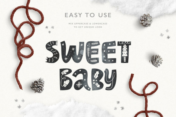 Nordic Christmas Font PNG with transparent background - Preview 4