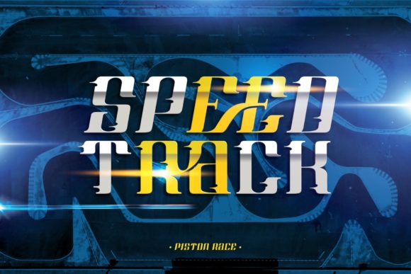 Piston Race Font PNG with transparent background - Preview 1