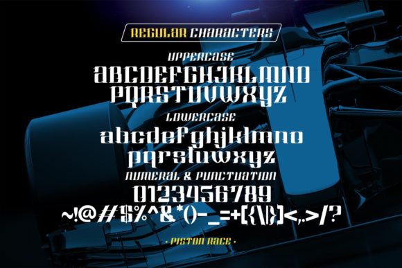 Piston Race Font PNG with transparent background - Preview 4