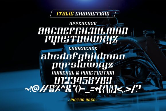 Piston Race Font PNG with transparent background - Preview 6