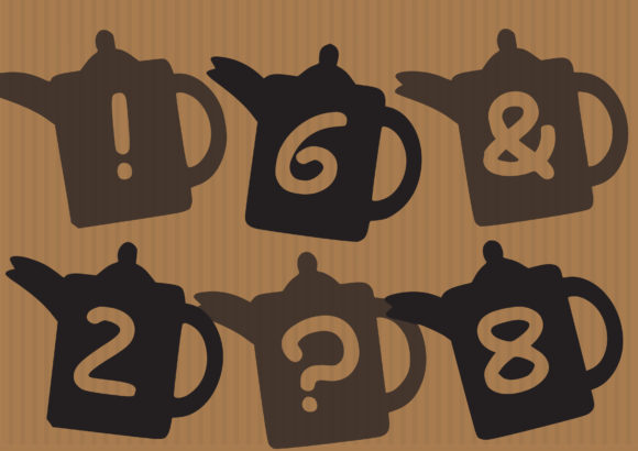 Play Coffee Pot Font PNG with transparent background - Preview 2