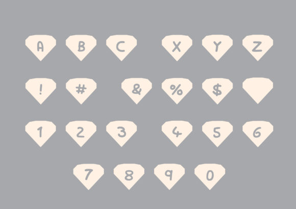 Play Diamond Font PNG with transparent background - Preview 1