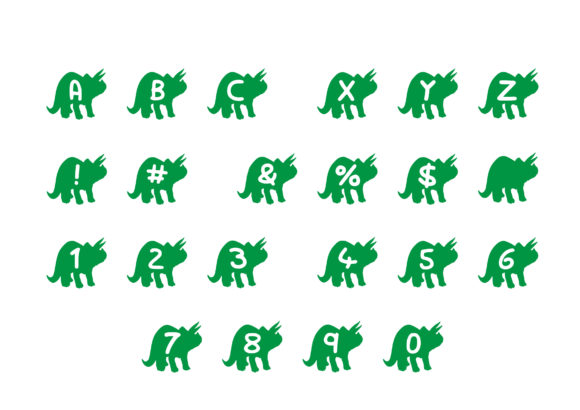 Play Dino Font PNG with transparent background - Preview 1