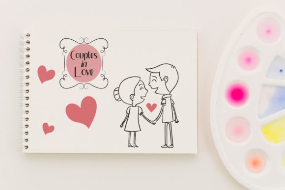 Simple Couple Font PNG with transparent background - Preview 1