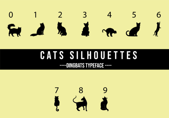 Cats Silhouettes Font - Preview 2