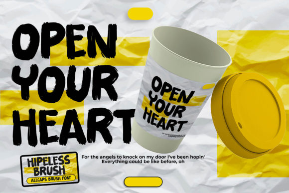 Hipeless Brush Font PNG with transparent background - Preview 1