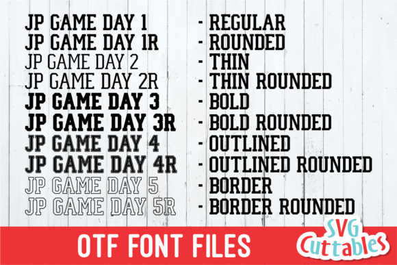 JP Game Day Font PNG with transparent background - Preview 1