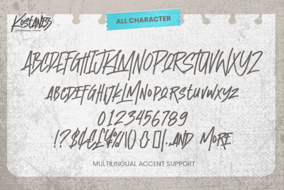 Kostaness Font PNG with transparent background - Preview 5