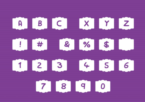Play Fancy Frame Font PNG with transparent background - Preview 1