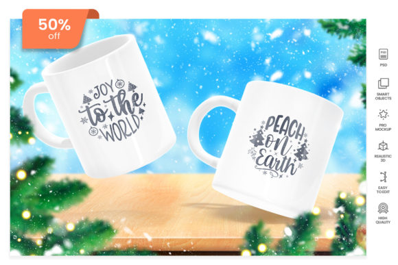 Snowy Christmas Coffee Cup Mockup Grafik Kaffeetassen Von DesignOverdose