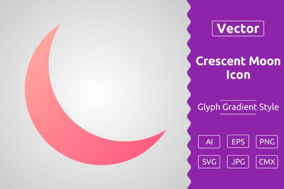 Vector Crescent Moon Gradient Icon Graphic by Muhammad Atiq · Creative ...