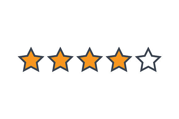 Four Stars Review Icon Graphic by muttakihr · Creative Fabrica