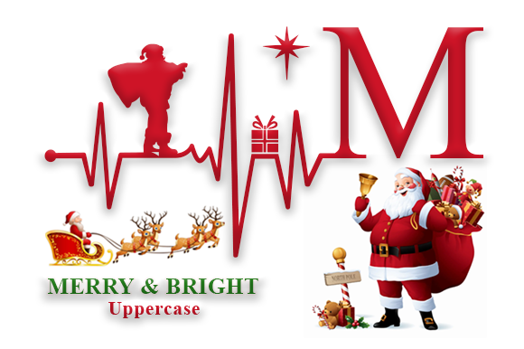 Monogram Heartbeat Santa Font PNG with transparent background - Preview 1