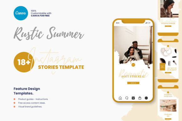 Wedding Instagram Story Template Canva Graphics