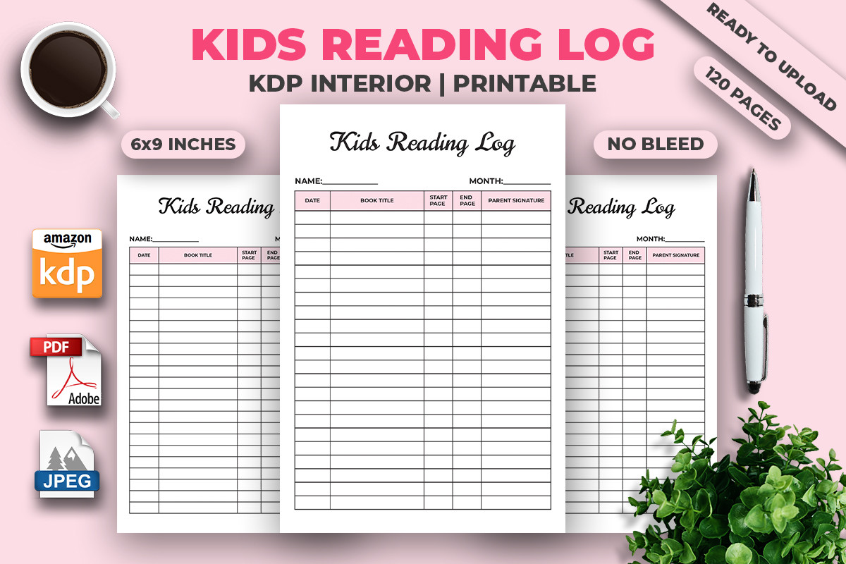Kids Reading Log KDP Interior Graphic by M9 Design · Creative Fabrica