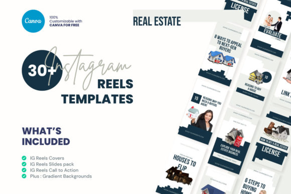 Preview of Real Estate Instagram Reels Canva real estate social media template