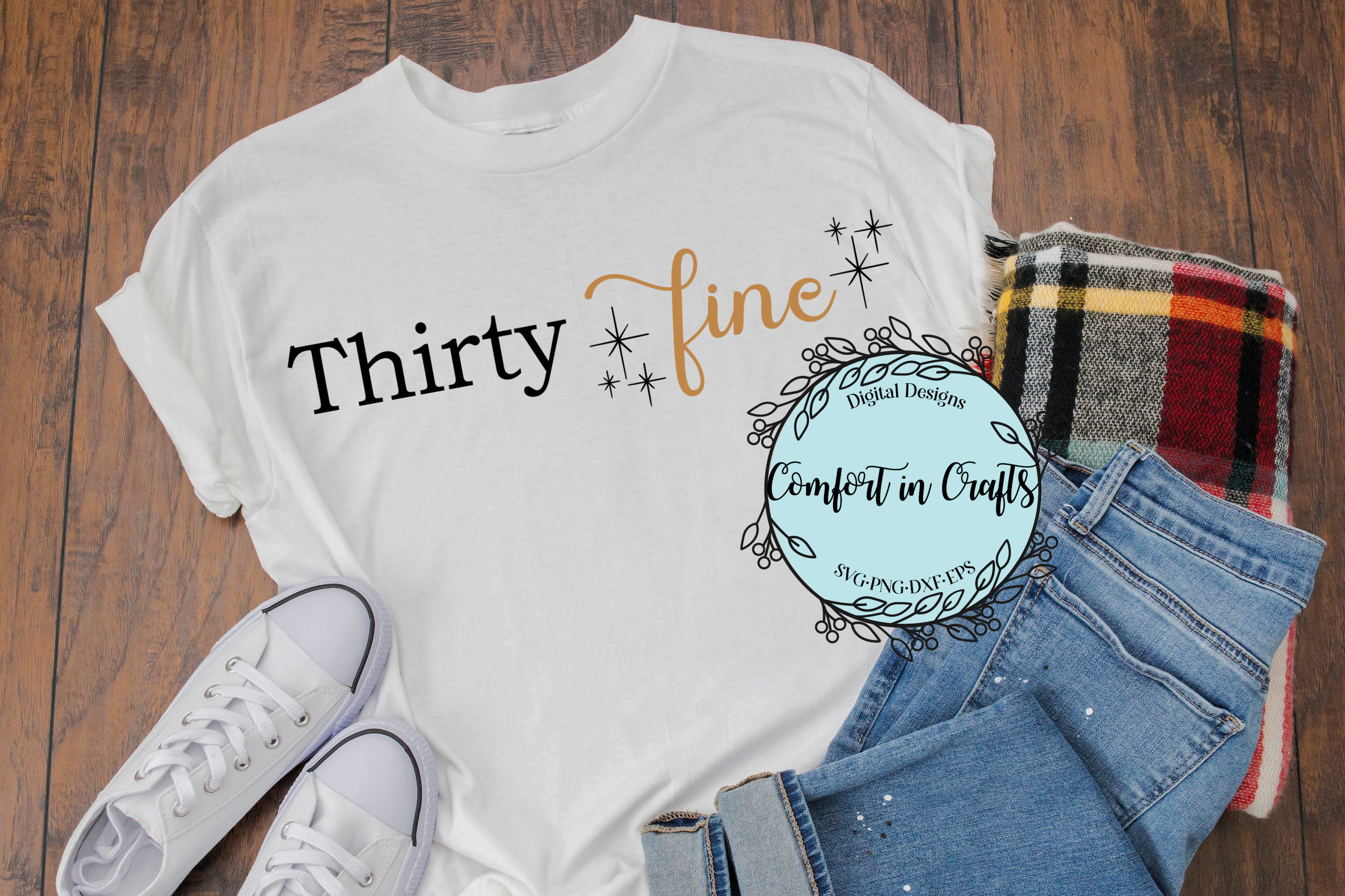 Thirty Fine Script Thirty Fine SVG Graphic by Comfort in Crafts · Creative Fabrica