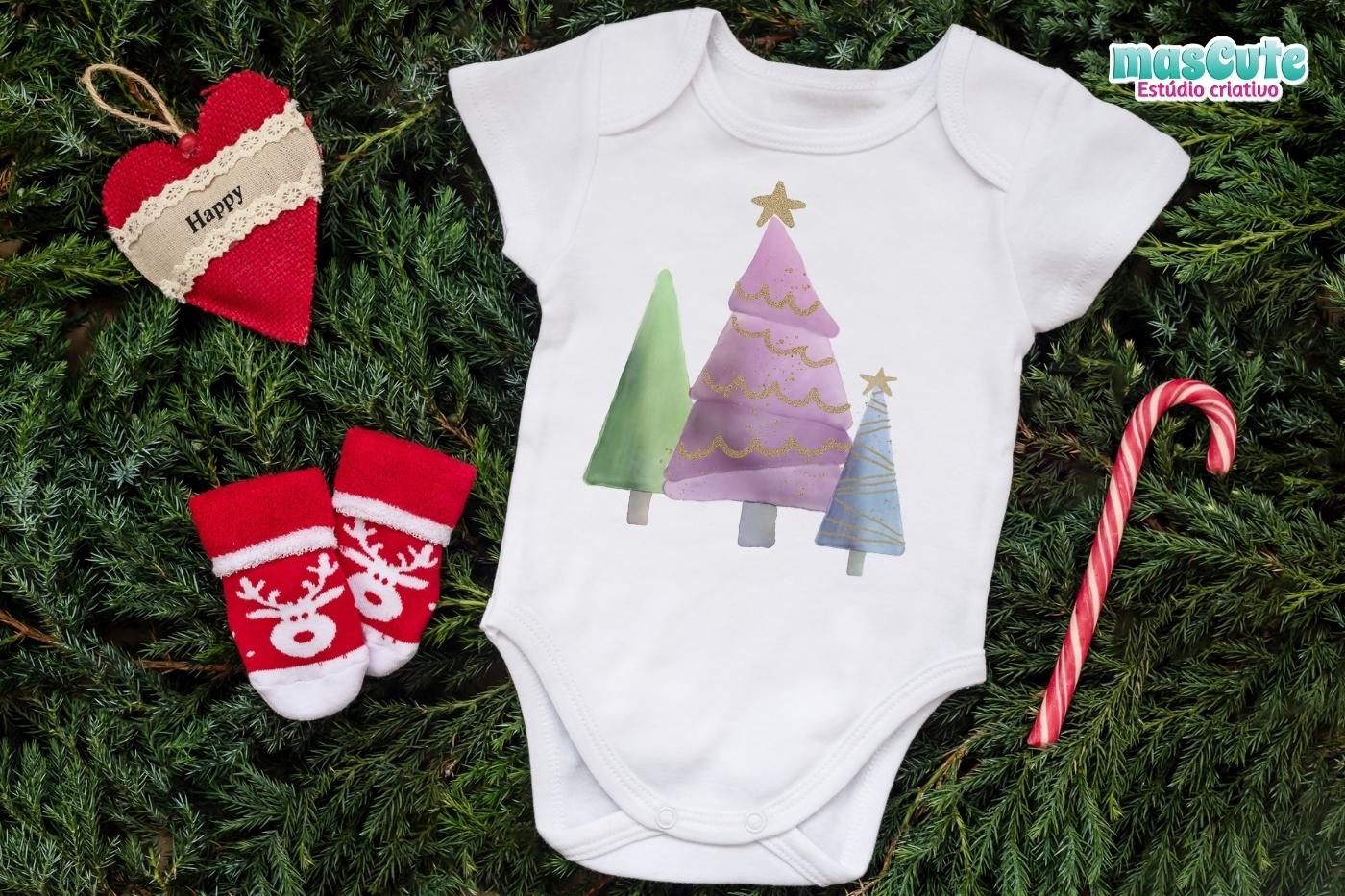 Watercolor Christmas Trees Cliparts - photo 4