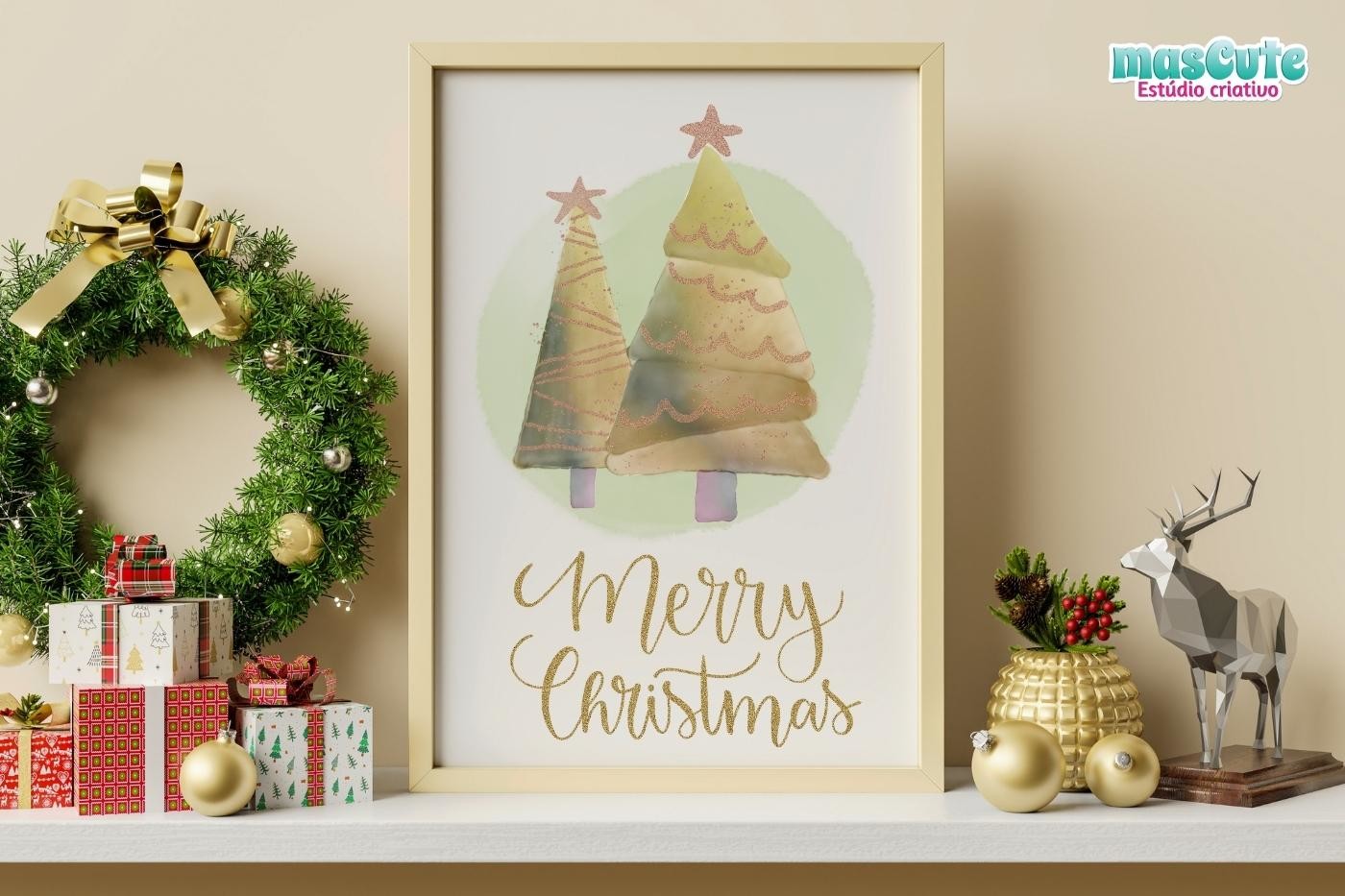 Watercolor Christmas Trees Cliparts - photo 5