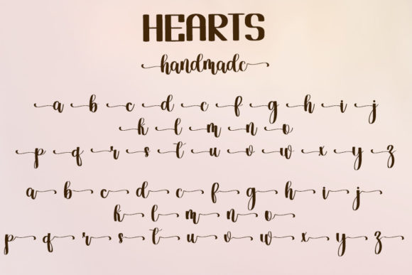 Hearts Handmade Font PNG with transparent background - Preview 2