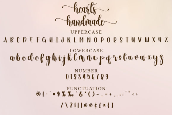 Hearts Handmade Font PNG with transparent background - Preview 4