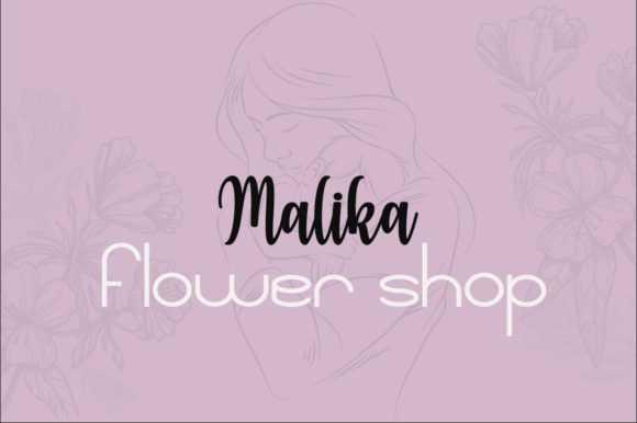 Malika Flower Shop Font PNG with transparent background - Preview 2